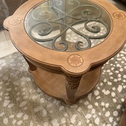 Brown Coffee With Glass 2 Set Tables