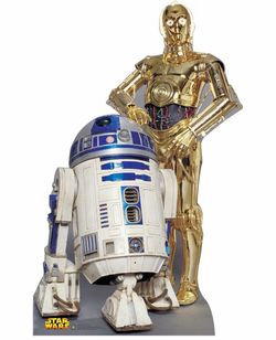 R2-D2 & C-3PO Cardboard Cutout (details in photos& description)