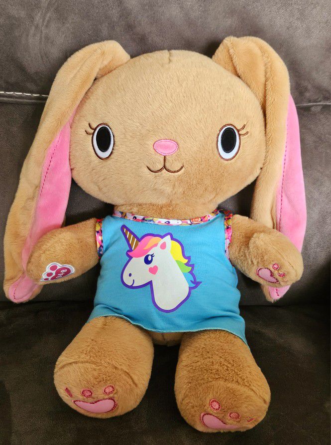 Build A Bear Plush Kabu Pawlette Brown Bunny Rabbit 17" Heart Stuffed Animal,