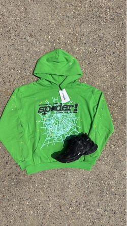 Slime green spider hoodie size M