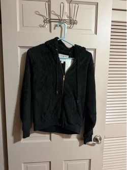 Women's Soho Threads Sherpa Full Zip Up Jacket with Hood Size Medium NWT