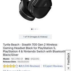 Turtle Beach Stealth 700 Gen2 Bluetooth Headphones For PlayStation, PC and Nintendo Switch