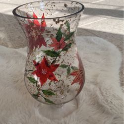 New Home Essentials Christmas Glass Hurricane Candle Holder