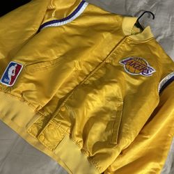 Lakers Starter Authentic Satin Bomber Jacket