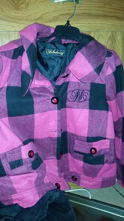 Flannel print jacket woman L