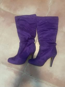 Purple Suede Boots 7 1/2