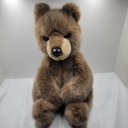 VTG Douglas Lincoln DLUX Bear Cuddle Toy 14" plush stuffed animal teddy brown