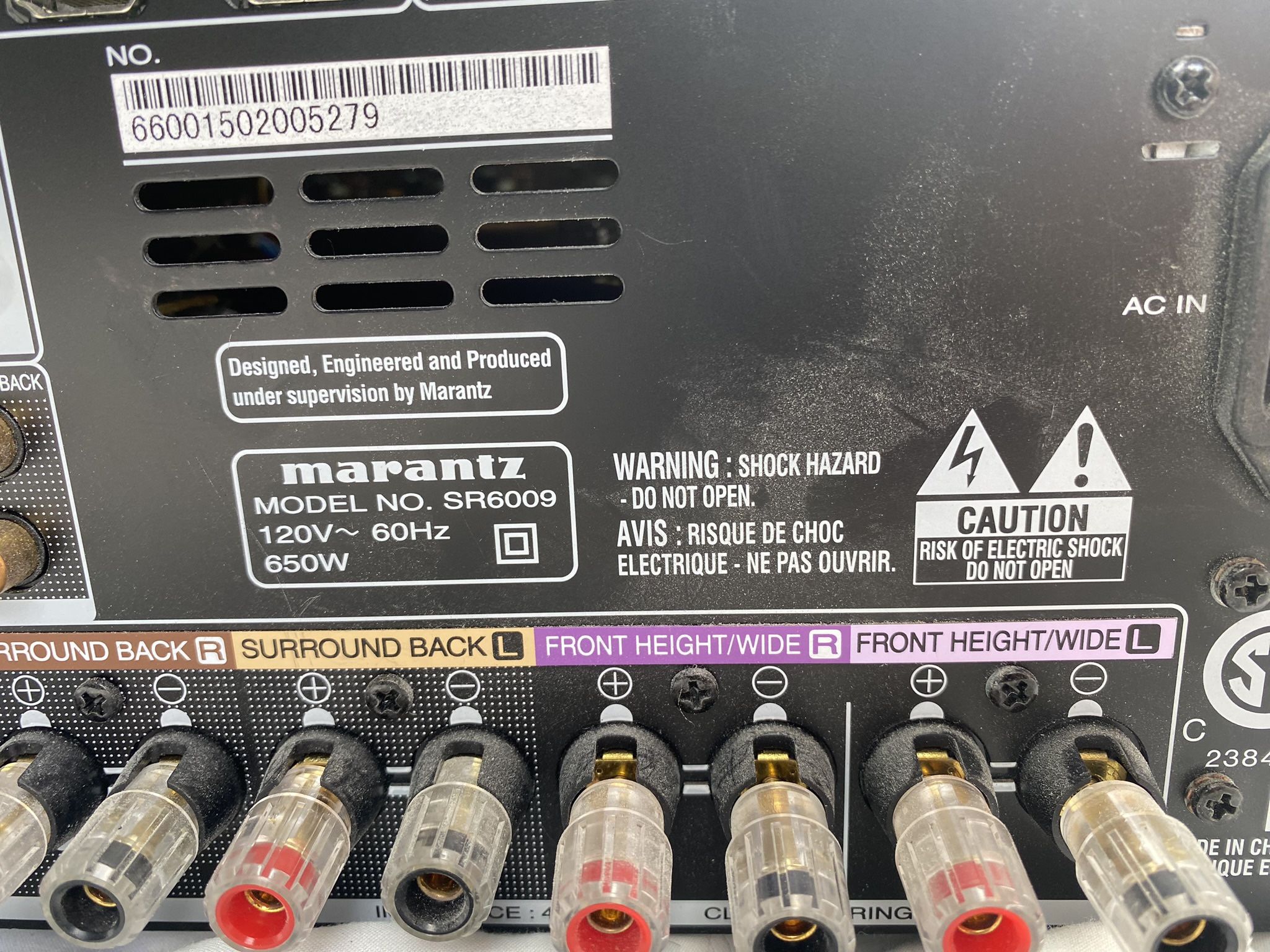 Marantz A/V Receiver 7.2 Channel (MODEL NO. SR6009)