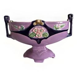 L Antique 1920 MZ Austria Lavender Pedestal Bowl – Art Nouveau Czech Porcelain