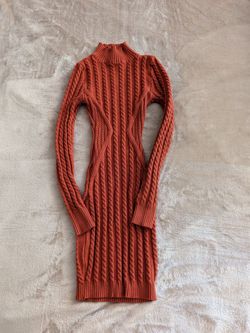 Put your Sexy On! Rust Cable Knit Miniskirt