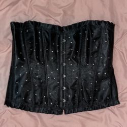 Black corset with rhinestones