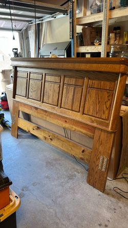 King Size Solid Oak Headboard and Footboard