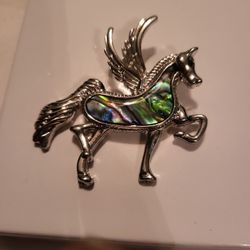 Pegasus In Abalone Pendant 