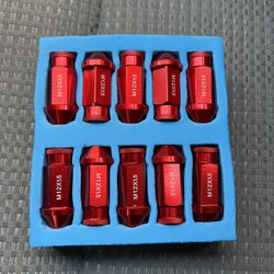 20 Pcs Red Aluminum Tuner Wheel Lug Nuts 12x1.5 12x1.25