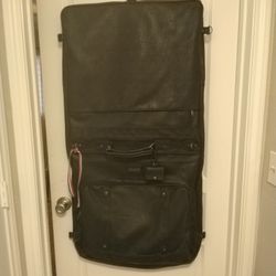Black Leather Garment Bag