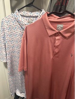 2 callaway men’s golf polos opti-dri worn 1 time each - xl