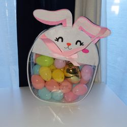 Pink Easter Bunny Bag With Eggs 