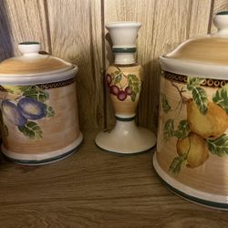 Vintage fruit canister set
