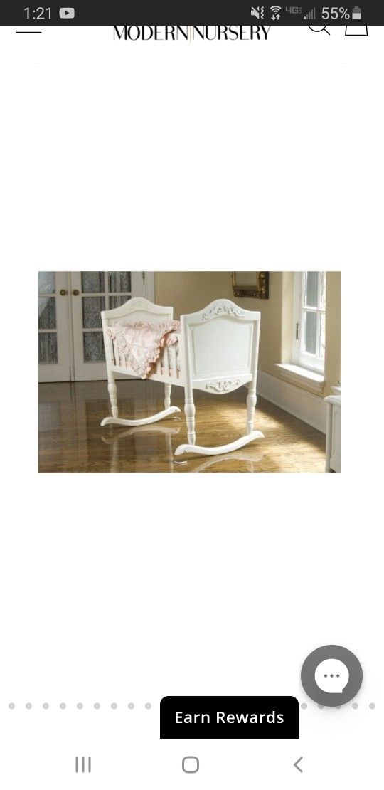 BABY WHITE ANTIQUE CRADLE