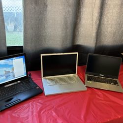 3 Laptops Toshiba Macbook Pro Asus