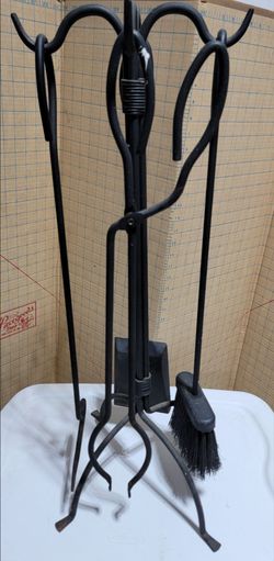 Black Wrought Iron Fireplace Tool Set