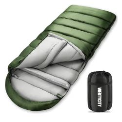 WERTYCITY Sleeping Bags for Adults Cold Weather & Warm, Lightweight Compact Camping Backpacking Sleeping Bag for Kids Girls Boys with Compression Sack