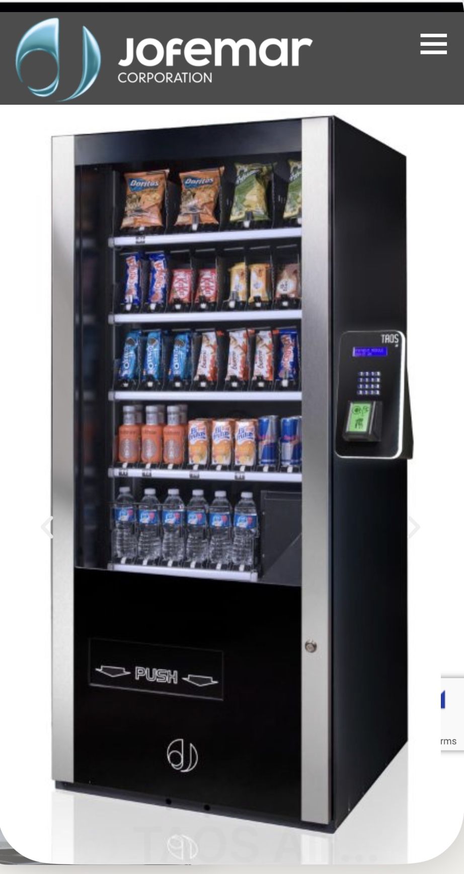 Jofemar HighTech, Refrigerated Combo Vending Machine ES Plus V6 for