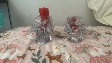 Skull candle holders
