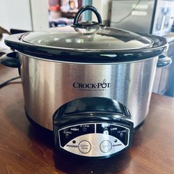 CROCK-POT SCRP500-SP 5 Qt Slow Cooker Stainless Steel Programmable Up to 10 Hrs, Hi-Lo with Manual