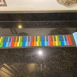 PicassoTiles PT49 49-Key Roll-Up Rainbow Electronic Digital Piano-Keyboard w/Bag