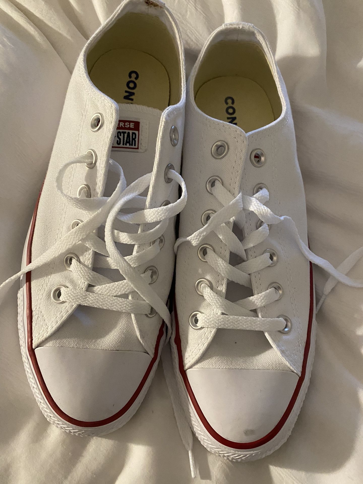 White Converse Shoes - Men’s 8, Women’s 10