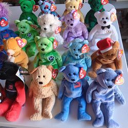 Large Lot Of VINTAGE ty Beanie Babies Mint Condition 