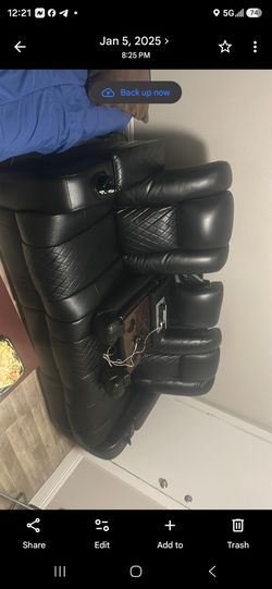 Luxury leather black couch