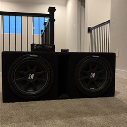 Dual kicker Subwoofer v12 with audio amplifier
