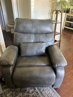 Gray Leather Recliner Chair