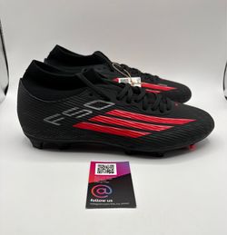 New adidas F50 League Mid FG Soccer Cleats Shoes Black Red Mens Size 9.5 and 10
