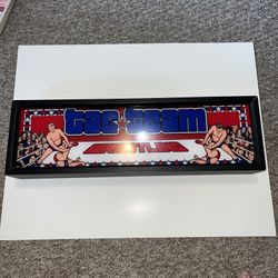 1984 DATA EAST TAG-TEAM WRESTLING VIDEO ARCADE GAME MARQUEE PLEXIGLASS FRAMED