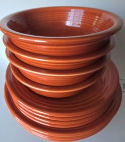 Fiesta Ware Rust Terra Cotta 12-Piece Dinnerware Set – Plates & Bowls Made in USA