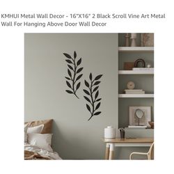 Brand new Metal Wall Decor - 16"X16" 2 Black Scroll Vine Art Metal Wall For Hanging Above Door Wall Decor  Whitestone/Flushing, Queens or Midtown Manh