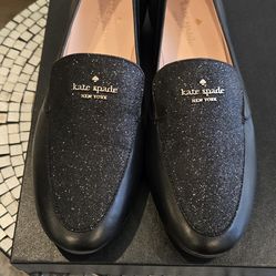 Brand New Elegant Leather Kate Spade New York Black City Lights Glitter Shoes. Size 7.5