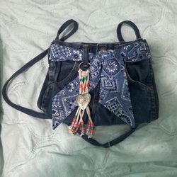 Vintage Handmade Jean Purse