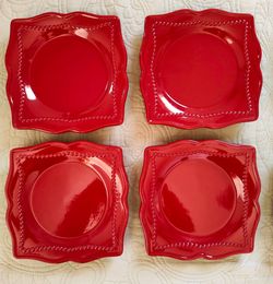 Princess house Red desert plates never used without box. Fontana pickup.