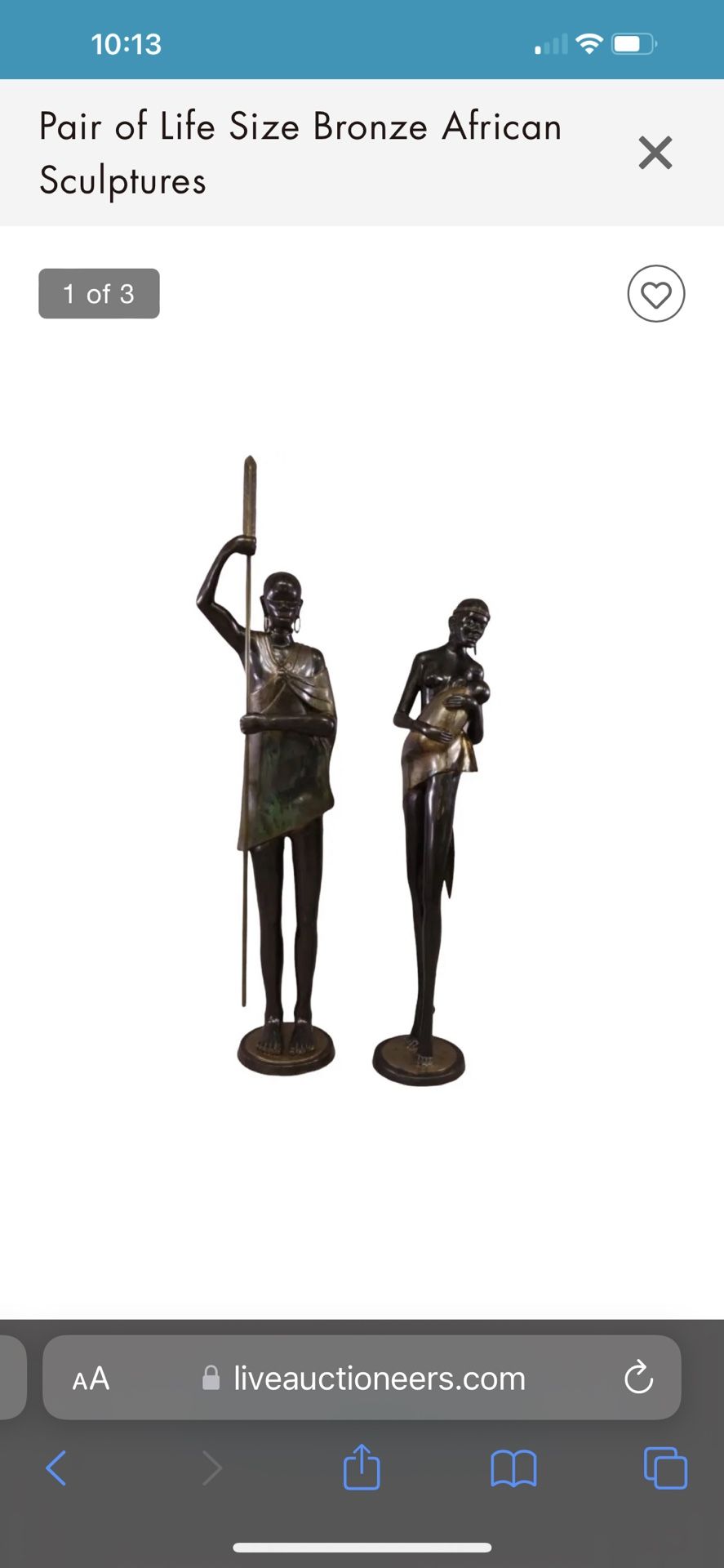 Life Size 6 Ft Tall African Bronze Sculpture 