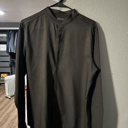 Perri Ellis Collarless Dress Shirt 