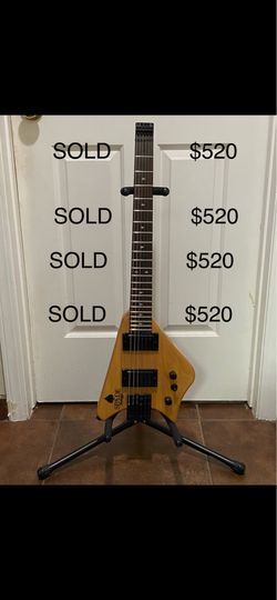 SOLD * Bootlegger Spade Electric Guitar - Travel Guitar