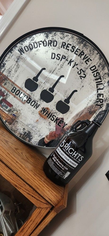 Woodford Reserve Distillery Framed Art w/5 Rights Brewing Co Bottle