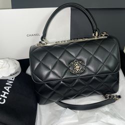 Authentic CHANEL 23S Quilted Trendy CC Top Handle Flap Bag for Sale in  Boerne, TX - OfferUp