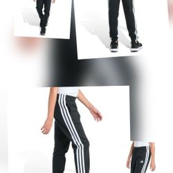Adidas Boy's Essential 3-Strip Fleece Joggers Pants, Size M (10-12)