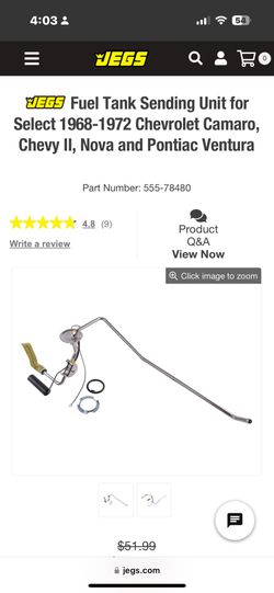 68-72 Chevy Nova Fuel Sending Unit