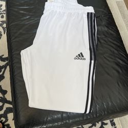 White Men’s Adidas Track Pants Size L